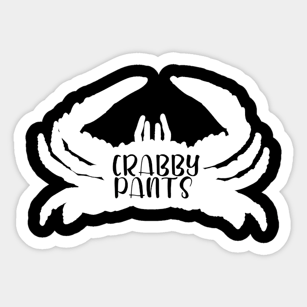 Crabby Pants Crabbing Crab Sticker by StacysCellar